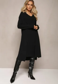 Czarny Komplet 2-częściowy z Sukienką i Kardiganem Elysara