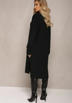 Czarny Komplet 2-częściowy z Sukienką i Kardiganem Elysara