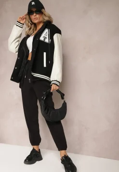 Czarny Komplet Dresowy z Bluzą i Spodniami Deparisa