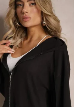 Czarny Komplet Dresowy z Bluzą i Spodniami Deparisa