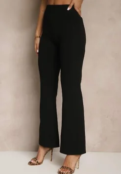 Czarny Komplet Kamizelka i Spodnie na Gumce z Wiskozą Merariana