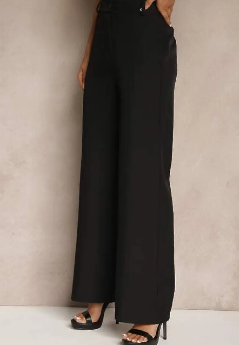 Czarny Komplet w Garniturowym Stylu Kamizelka i Spodnie Filavelle