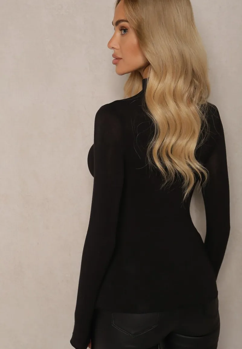 Czarny Lekki Golf Bawełniany Tinthelia