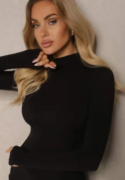 Czarny Lekki Golf Bawełniany Tinthelia