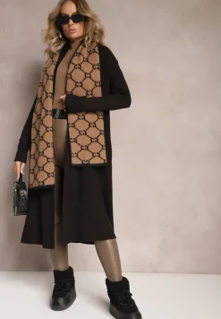 Czarny Luźny Kardigan Niezapinany Jacquella