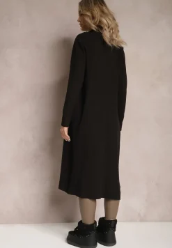 Czarny Luźny Kardigan Niezapinany Jacquella