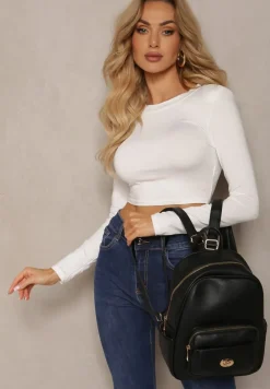Czarny Mały Plecak w Stylu Casual z Imitacji Skóry Arxena