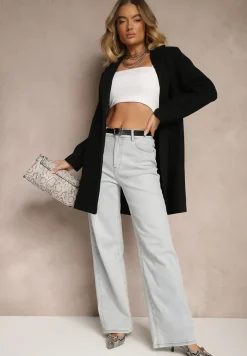 Czarny Płaszcz Jednorzędowy Bulah