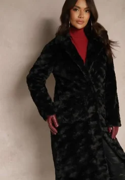 Czarny Płaszcz Jednorzędowy Vertiana