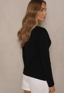 Czarny Rozpinany Kardigan z Wiskozą Odielle