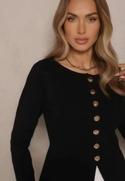 Czarny Rozpinany Kardigan z Wiskozą Odielle