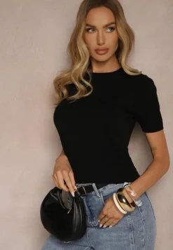 Czarny Sweter Ozdobiony Ściągaczami Sanallia