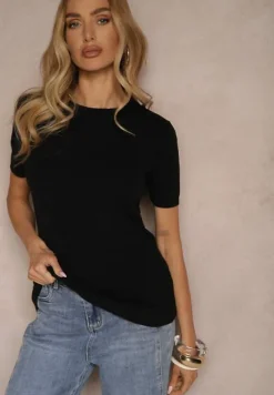 Czarny Sweter Ozdobiony Ściągaczami Sanallia