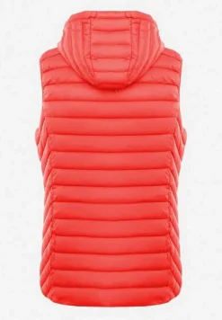 Czerwona Kamizelka Pikowana z Kapturem Siami