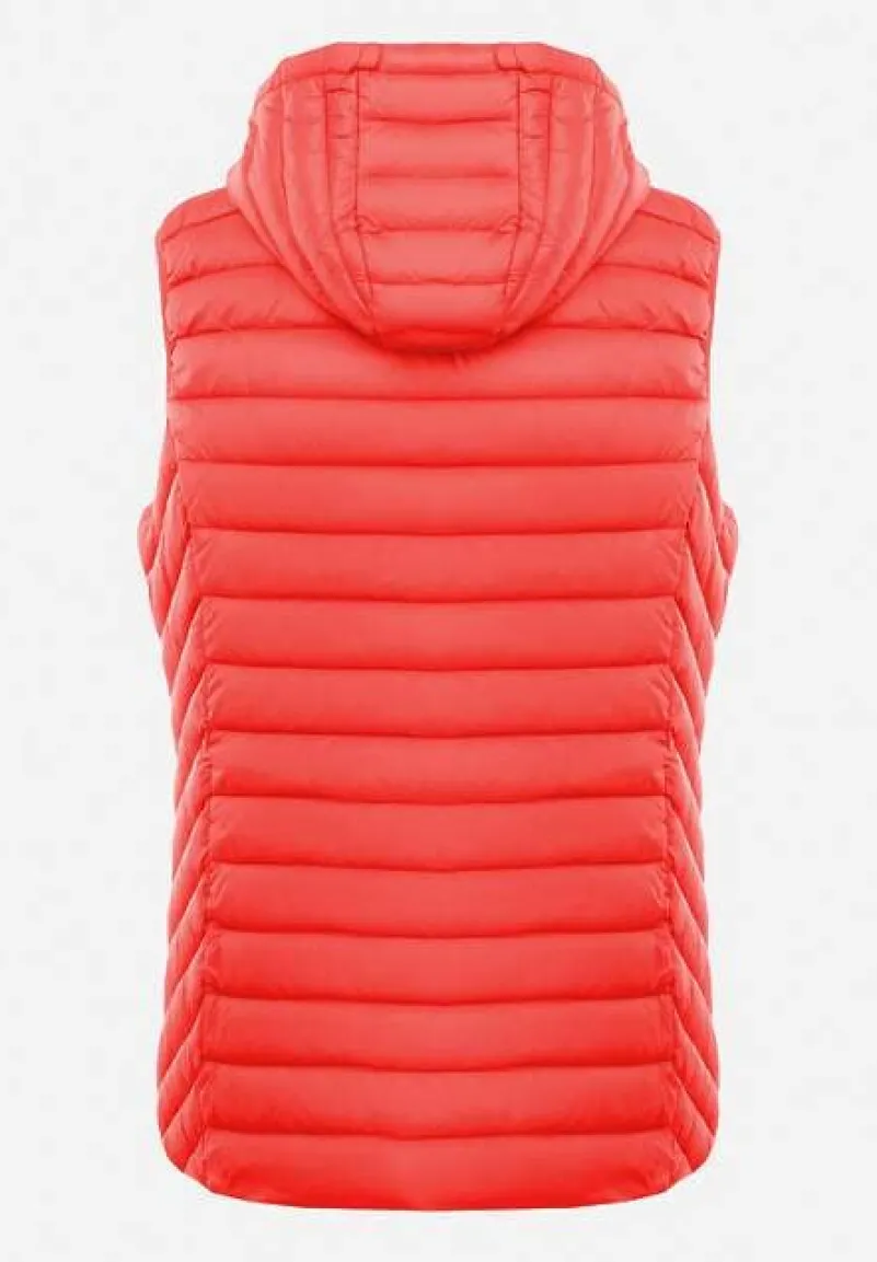 Czerwona Kamizelka Pikowana z Kapturem Siami