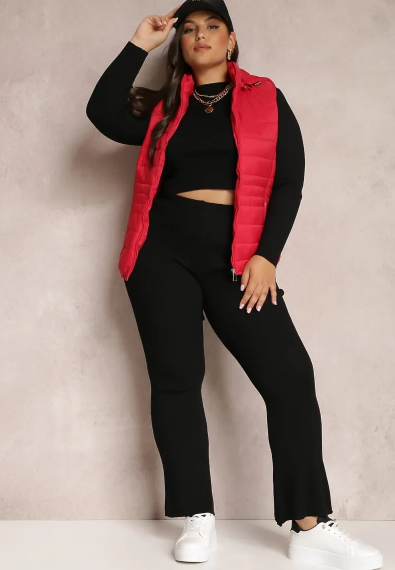 Czerwona Kamizelka Pikowana z Kapturem Rithe