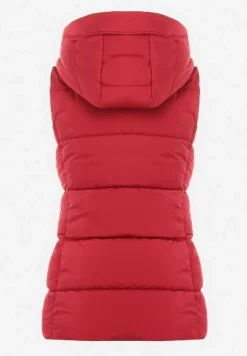 Czerwona Kamizelka z Kapturem Pikowana Superra