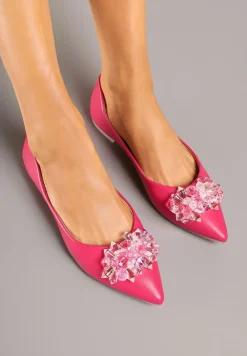 Czerwone Balerinki z Ozdobnymi Kryształkami Vevorisa