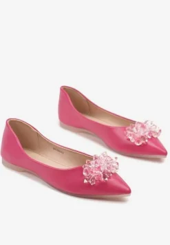 Czerwone Balerinki z Ozdobnymi Kryształkami Vevorisa