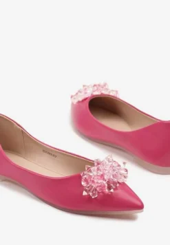 Czerwone Balerinki z Ozdobnymi Kryształkami Vevorisa