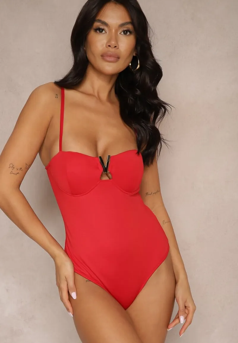 Czerwone Body z Metalową Ozdobą Areos