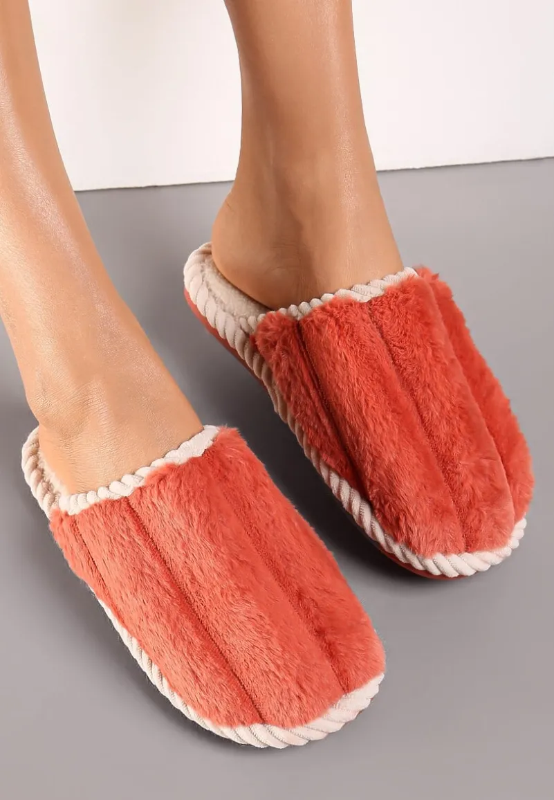 Czerwone Kapcie Futrzane Misei