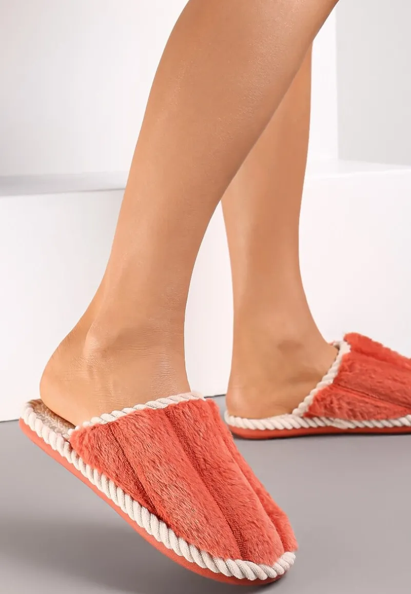 Czerwone Kapcie Futrzane Misei