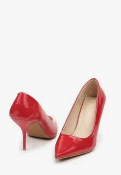 Czerwone Lakierowane Szpilki Vices ze Szpiczastym Noskiem Etavia