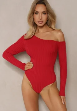 Czerwone Prążkowane Body z Asymetryczną Górą Zozisya