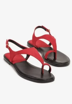 Czerwone Sandały Vices o Fasonie Japonek Meramira