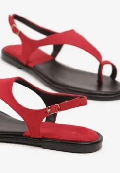 Czerwone Sandały Vices o Fasonie Japonek Meramira