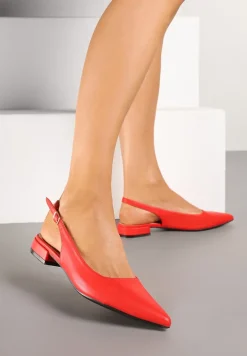 Czerwone Sandały ze Szpiczastym Noskiem Zapinane na Sprzączkę Radeoriel