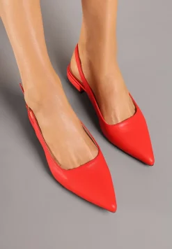 Czerwone Sandały ze Szpiczastym Noskiem Zapinane na Sprzączkę Radeoriel