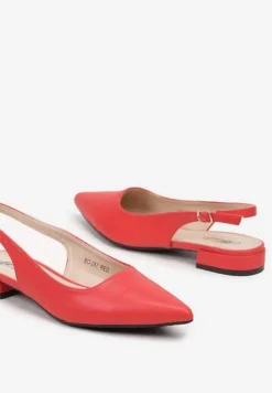 Czerwone Sandały ze Szpiczastym Noskiem Zapinane na Sprzączkę Radeoriel