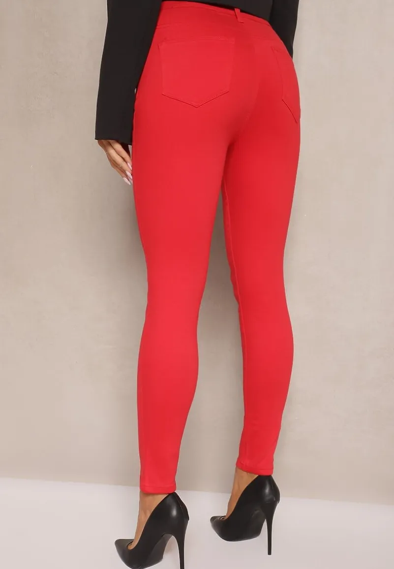 Czerwone Spodnie Skinny Winvienne