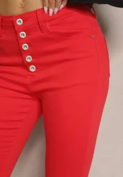 Czerwone Spodnie Skinny Winvienne