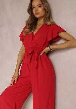 Czerwony Kombinezon z Wiskozy Zotolio