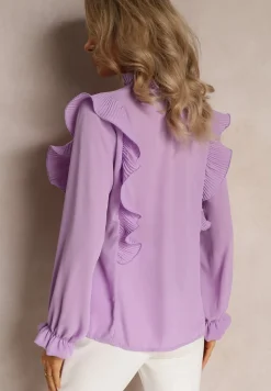 Fioletowa Koszula z Falbankami Glorise