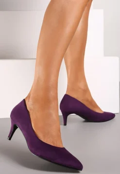 Fioletowe Czółenka na Szpilce w Klasycznym Stylu Savora