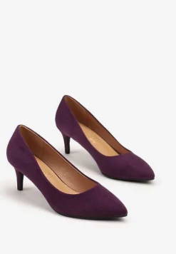 Fioletowe Czółenka na Szpilce w Klasycznym Stylu Savora