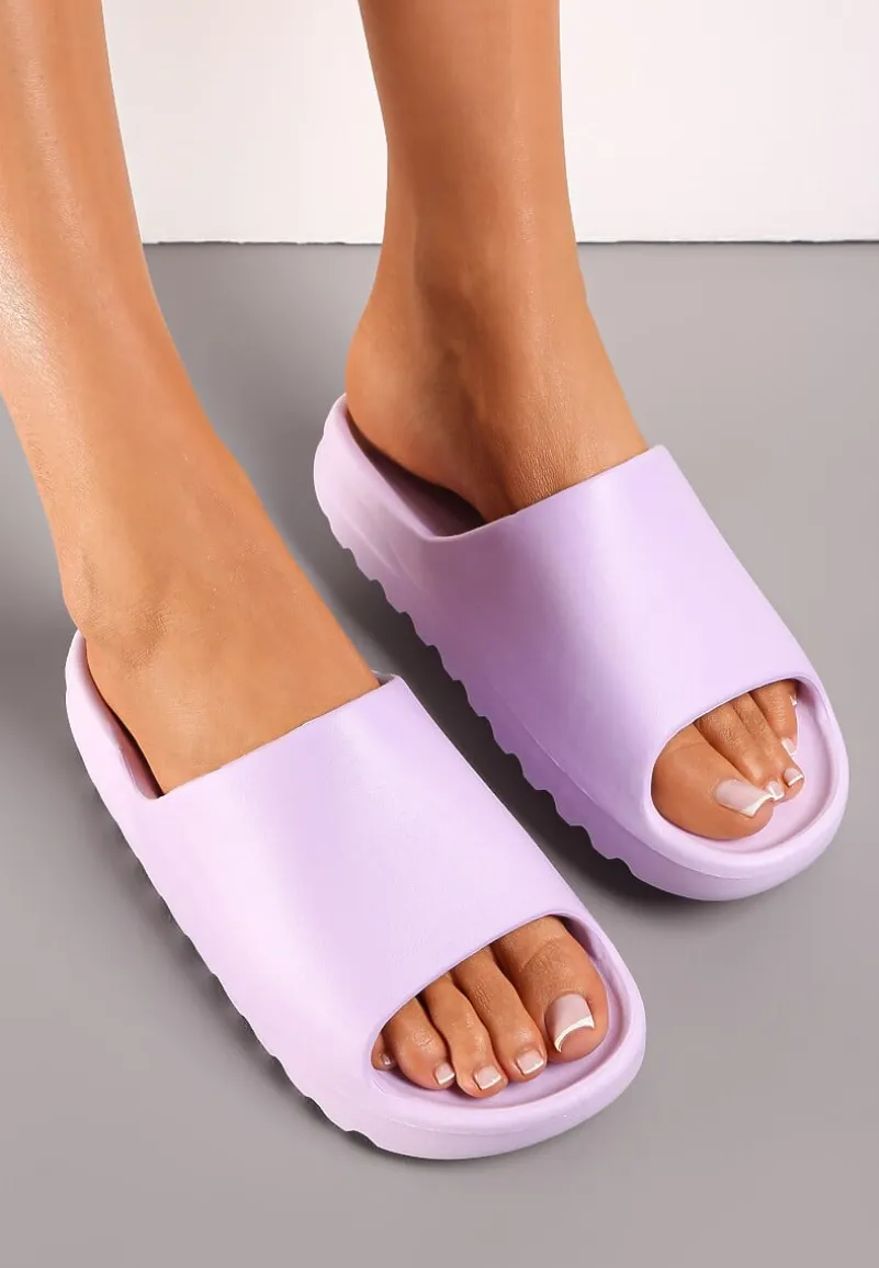 Fioletowe Klapki z Pianki z Odkrytym Noskiem Birea