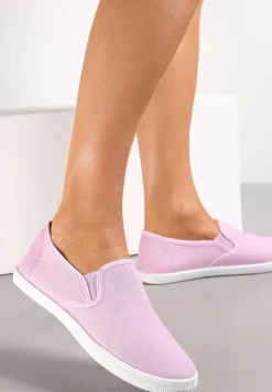 Fioletowe Materiałowe Tenisówki na Elastycznej Podeszwie Aishani