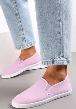 Fioletowe Materiałowe Tenisówki na Elastycznej Podeszwie Aishani