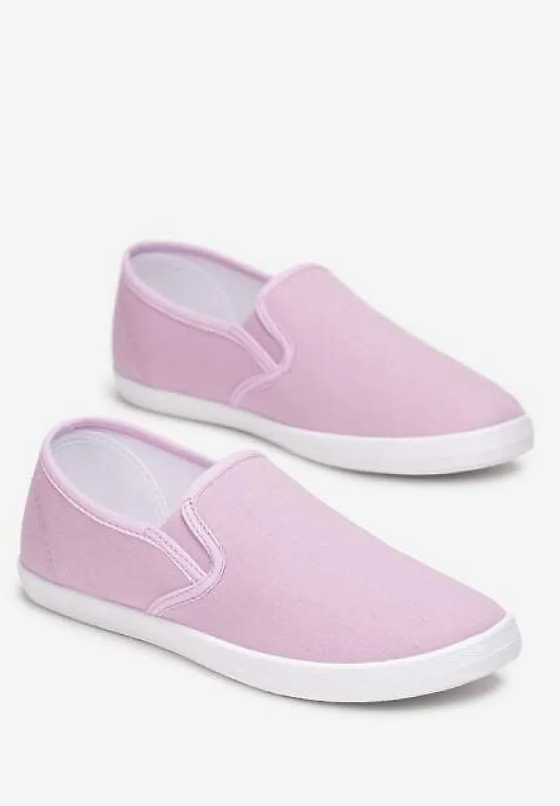 Fioletowe Materiałowe Tenisówki na Elastycznej Podeszwie Aishani