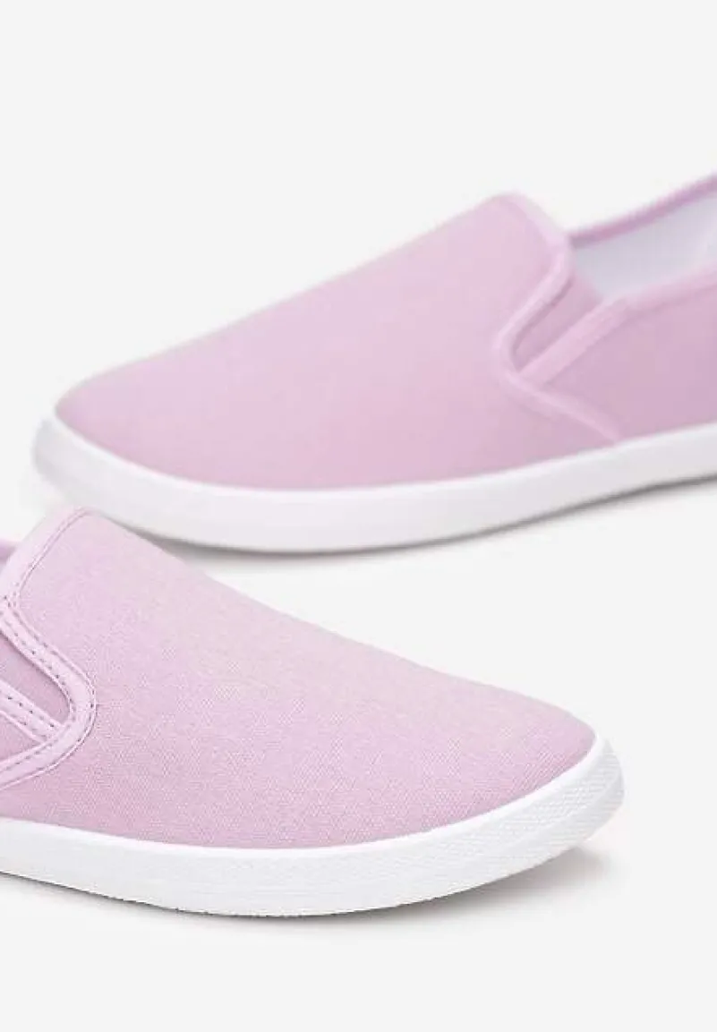 Fioletowe Materiałowe Tenisówki na Elastycznej Podeszwie Aishani