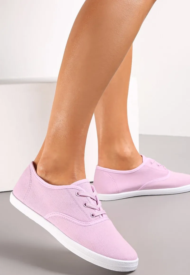 Fioletowe Sznurowane Tenisówki Przed Kostkę Jennessa