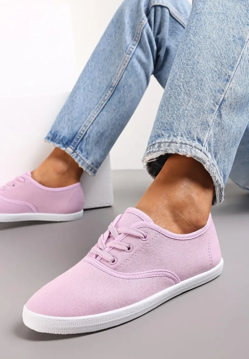 Fioletowe Sznurowane Tenisówki Przed Kostkę Jennessa