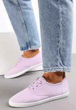 Fioletowe Sznurowane Tenisówki Przed Kostkę Calapse