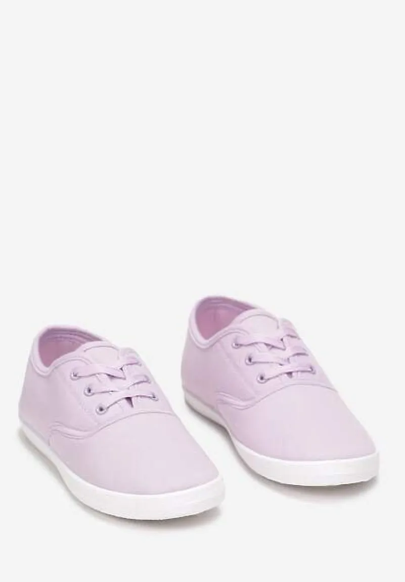 Fioletowe Sznurowane Tenisówki Przed Kostkę Calapse