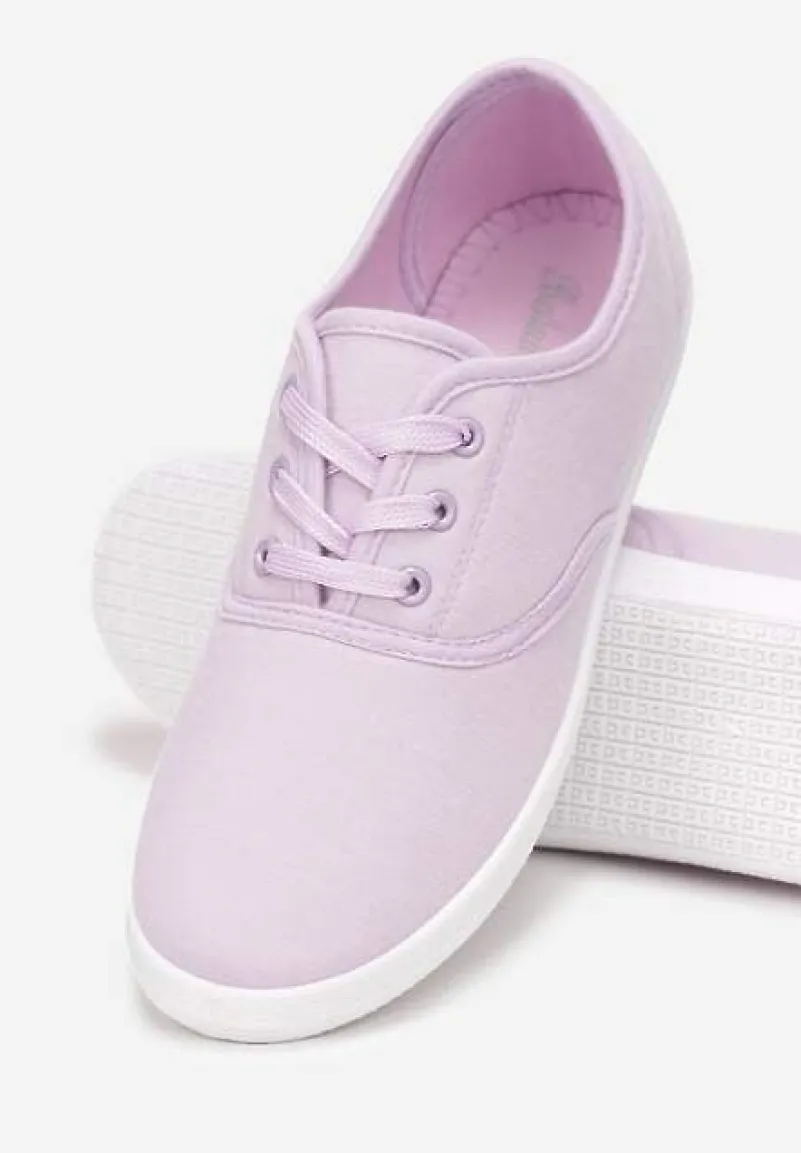 Fioletowe Sznurowane Tenisówki Przed Kostkę Calapse